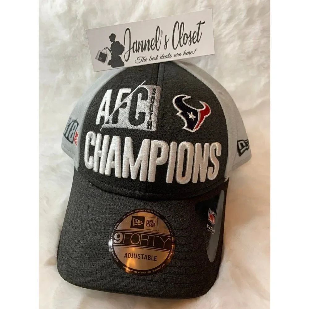 Men's Houston Texans New Era Heather Charcoal 2018 AFC South Division Ch…